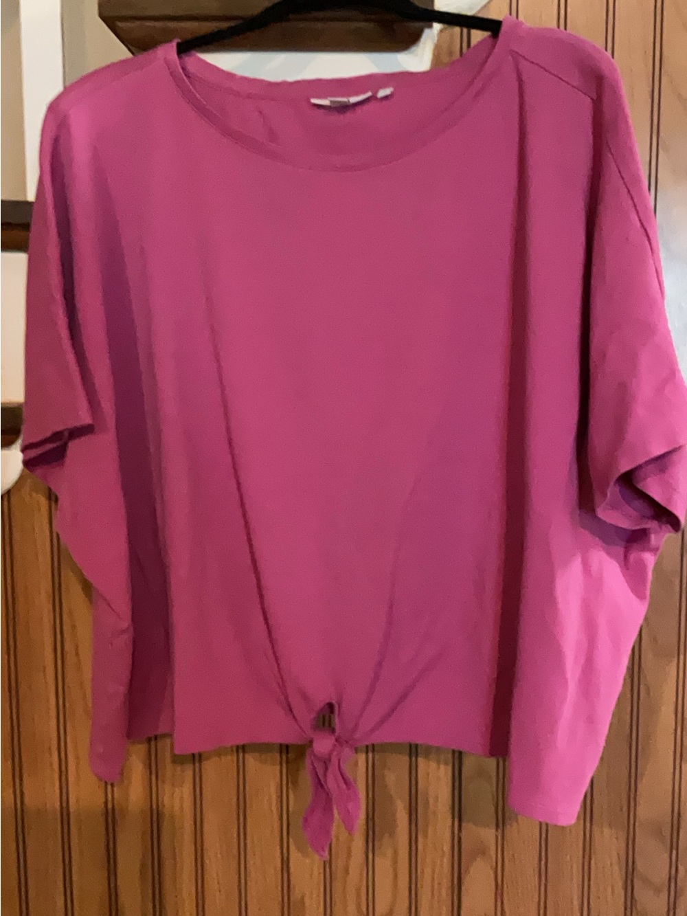 Chico's Pink Tie-Front Crop Top